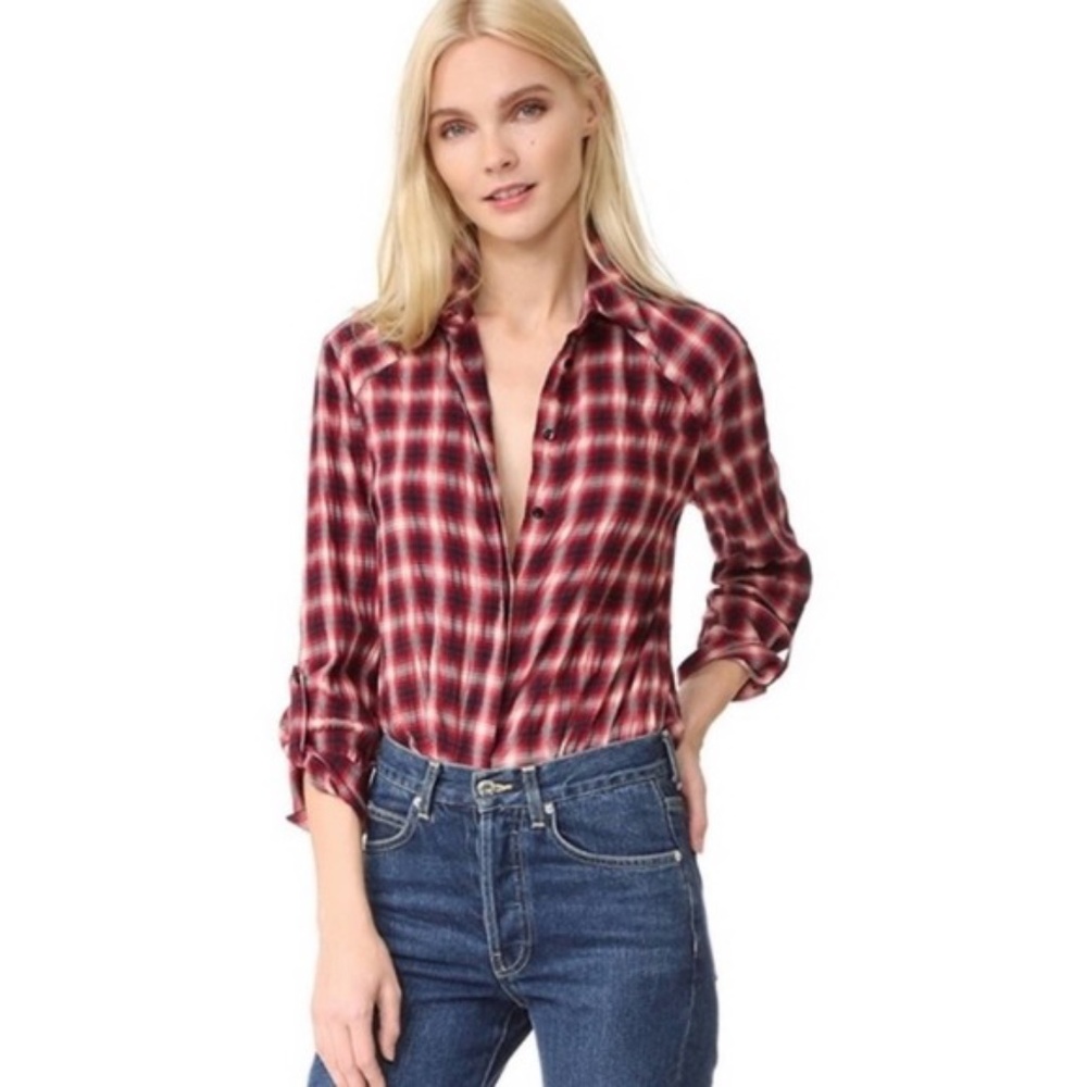 Alice + Olivia ‘Glenna’ Plaid Button Down Shirt